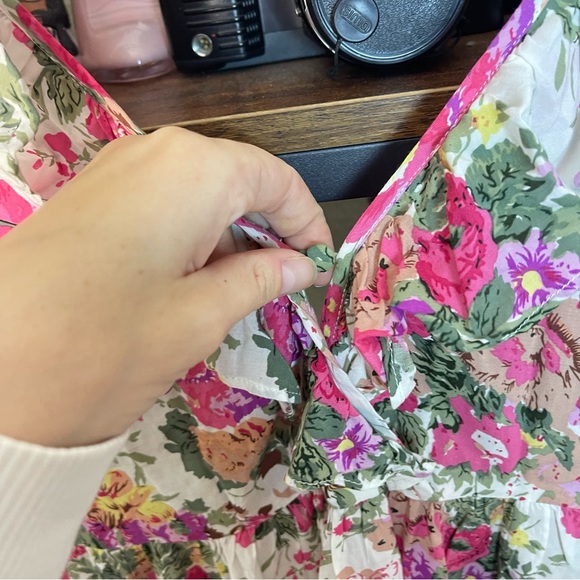 Auguste The Label Floral Pattern Mini Dress Boho Size 4 Colorful Pink Spring - Picture 7 of 11